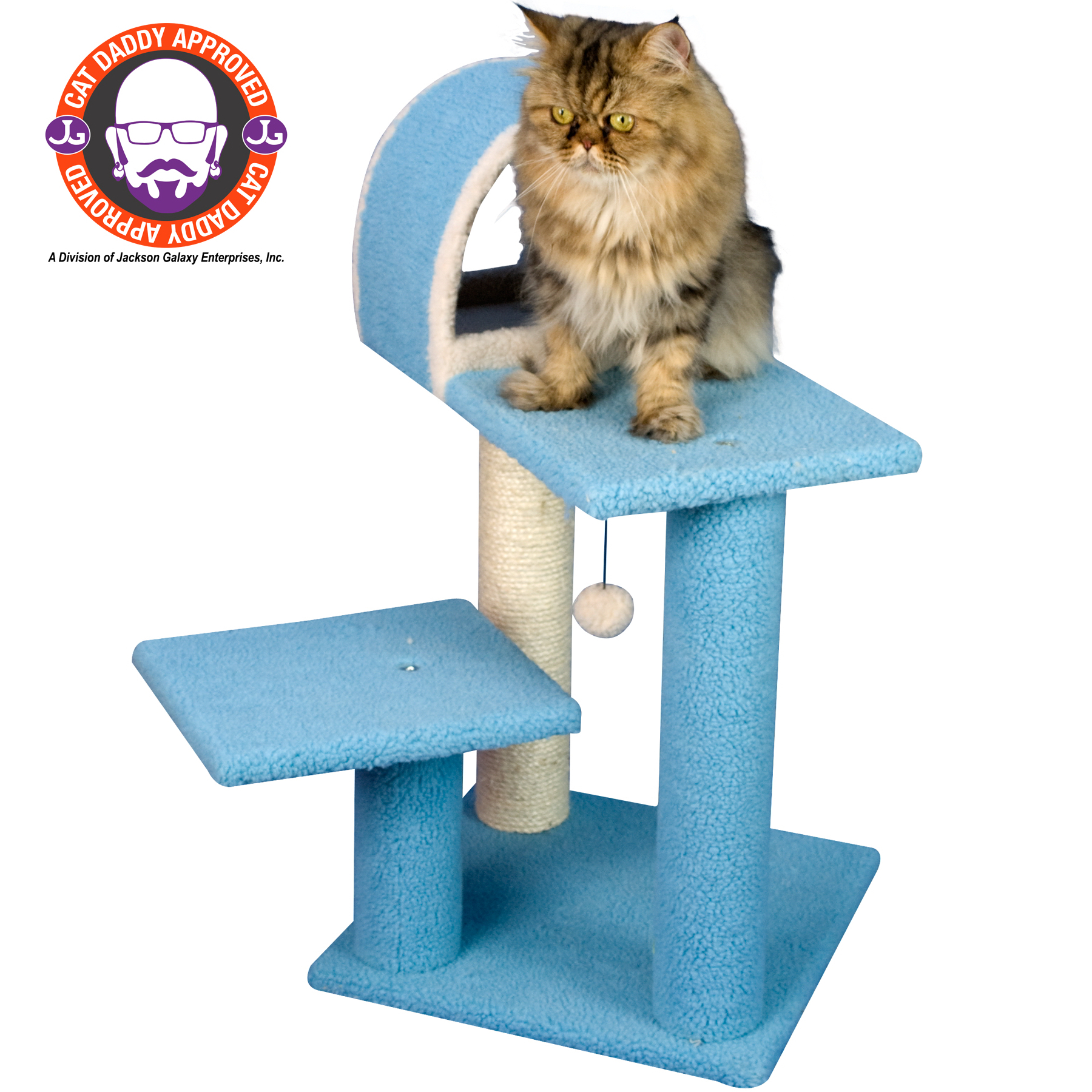 Picture of Armarkat Sky Blue 29&quot; Real Wood Cat Tree With Scratcher And Tunnel For Squeeze  Snoozing And Hiding  B2903