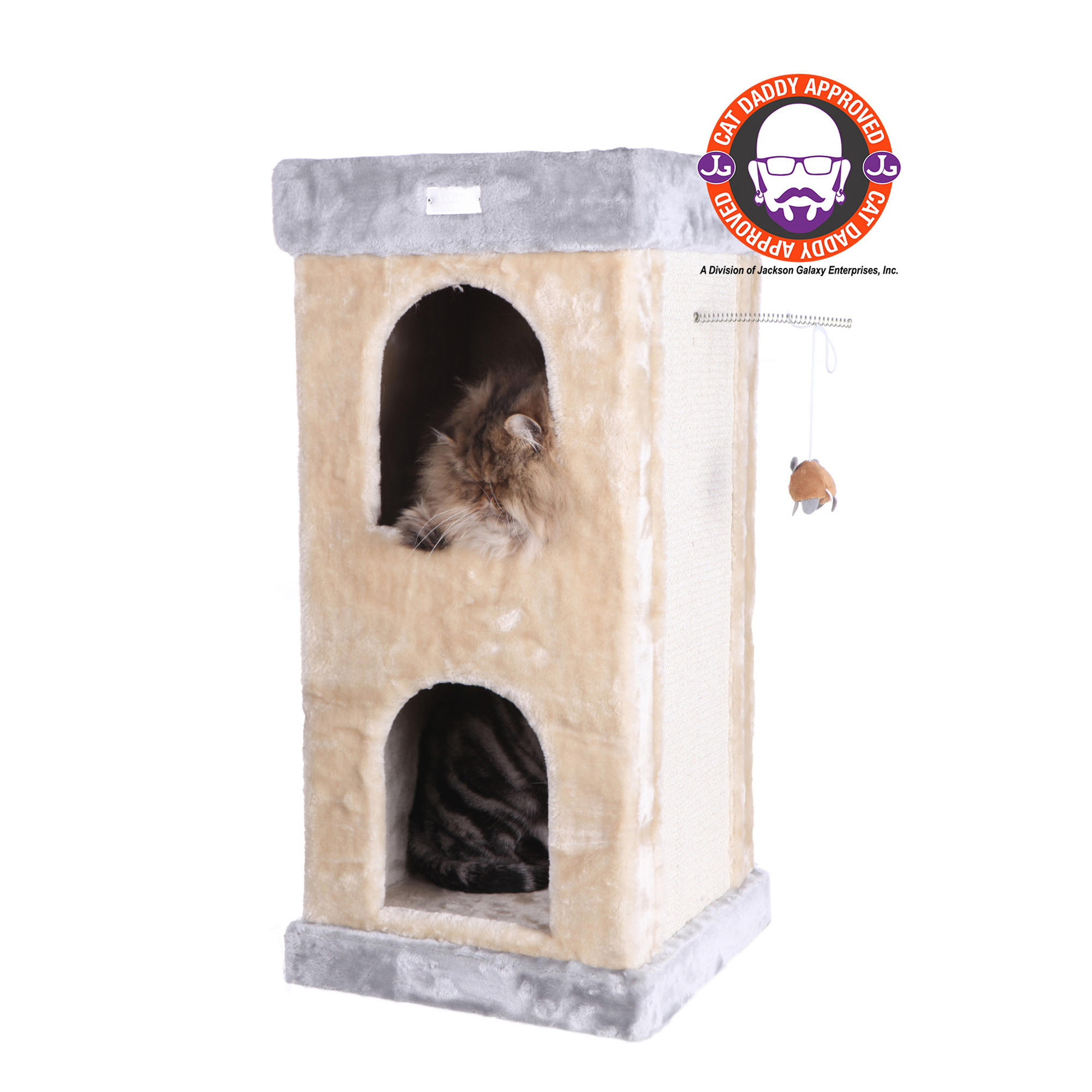 Picture of Armarkat Double Condo Real Wood Cat House With SratchIng Carpet For Cats  Kitty Enjoyment