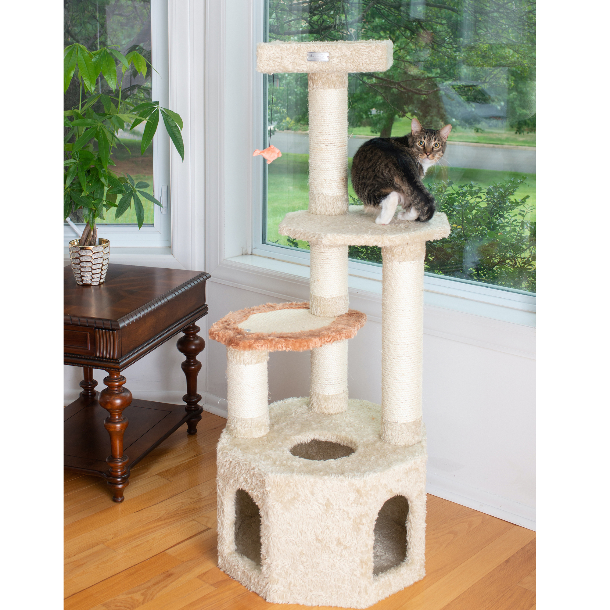 Picture of Armarkat X5703 Soft Heavy-Carpet Real Wood Cat Furniture With Condo For Large Cat