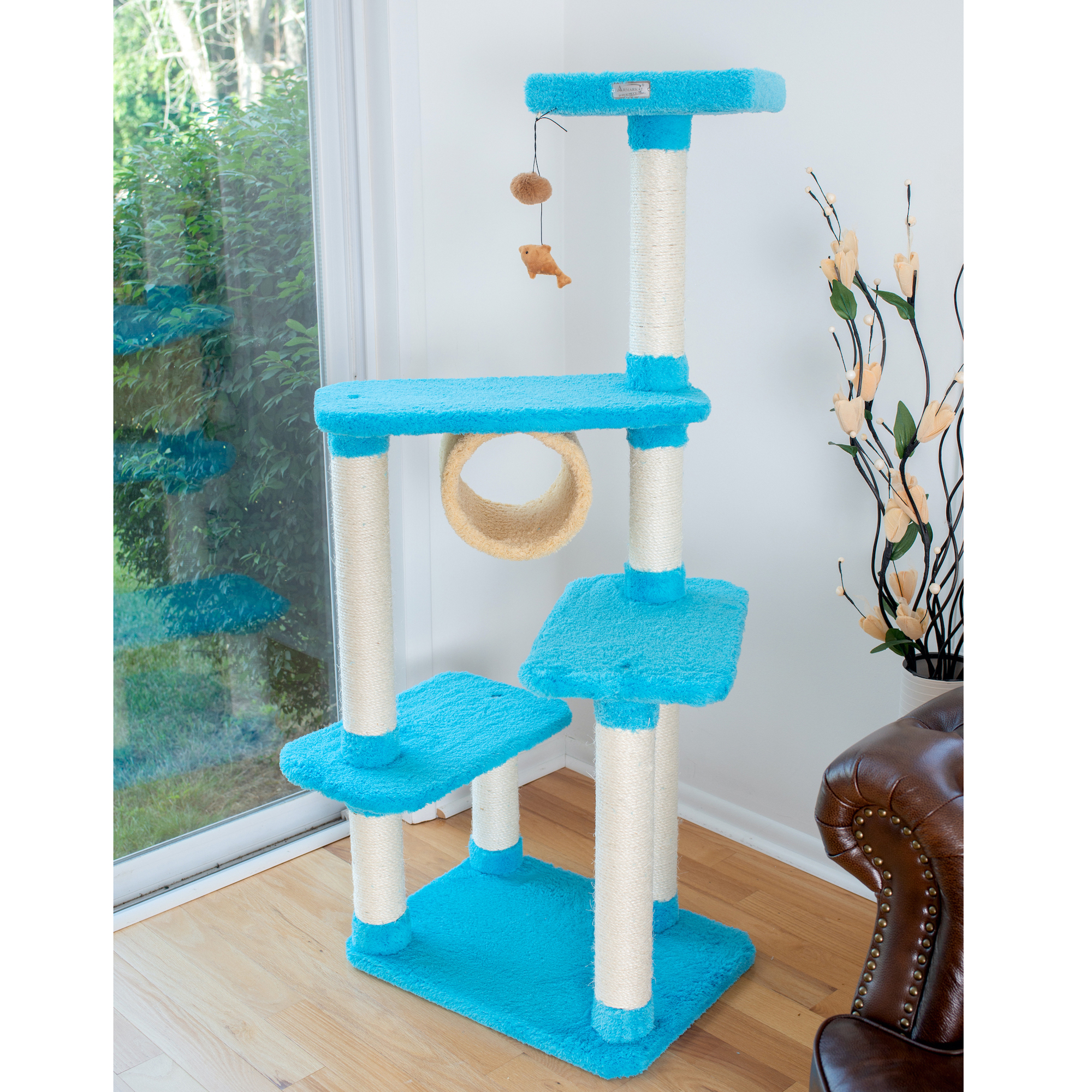 Picture of Armarkat Real Wood Cat Climber  Cat Junggle Tree With Platforms  X6105 Skyblue