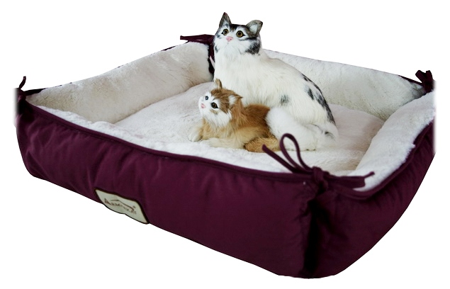 Picture of Aeromark C06HJH-MB Armarkat Pet Bed Cat Bed 16 x 16 x 6 - Burgundy & Ivory