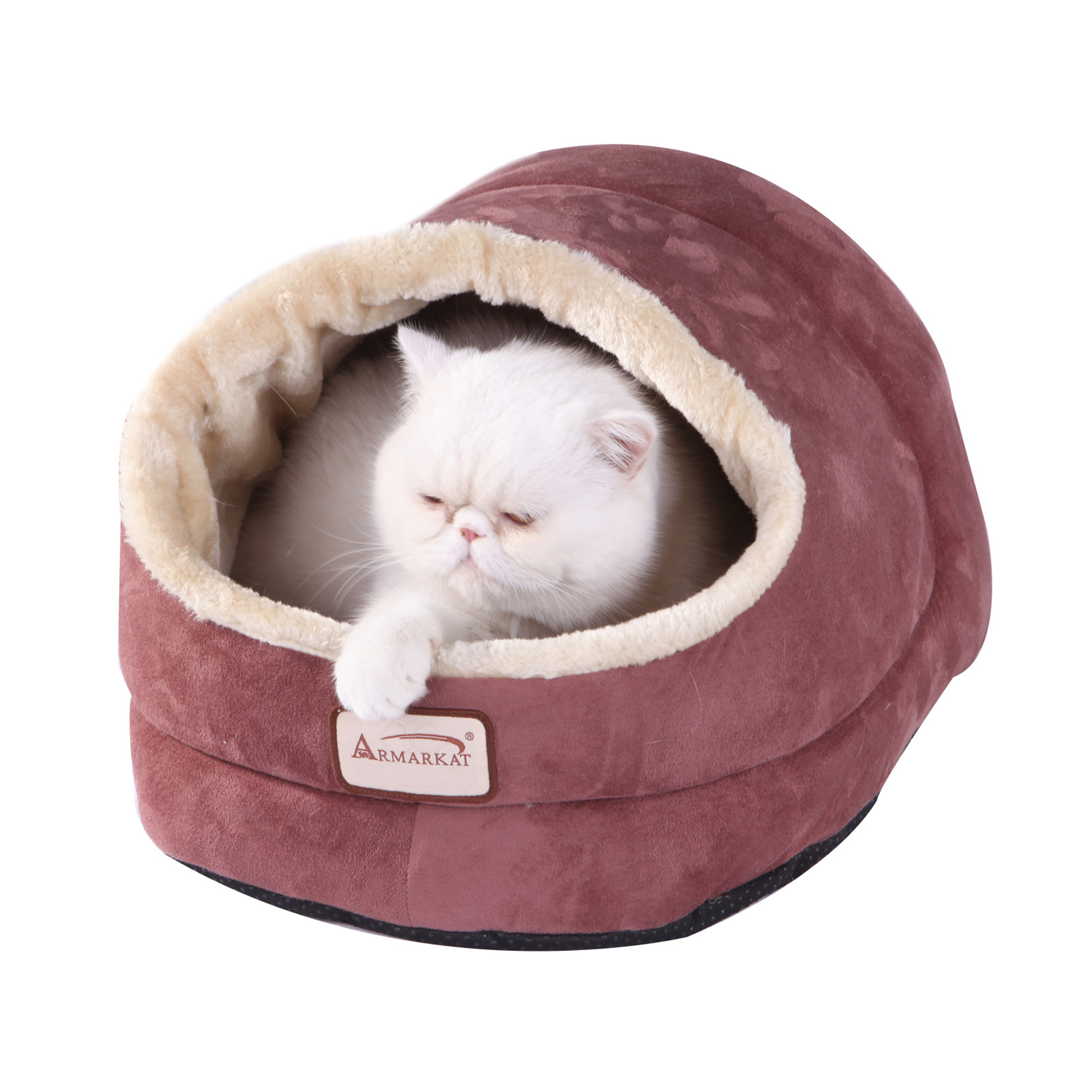 Picture of Aeromark C18HTH-MH Armarkat Pet Bed Cat Bed 18 x 12 x 14 - Indian Red & Beige