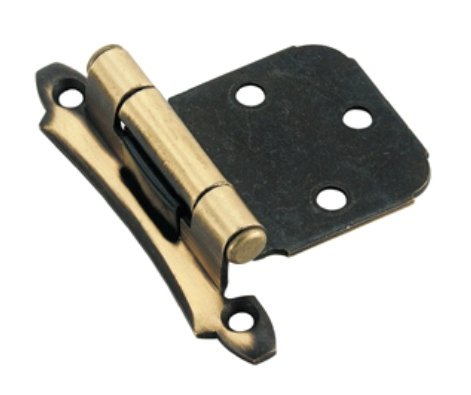 Amerock BP7929AE Self-Closing Variable Overlay Face Mount Hinge - Antique Brass
