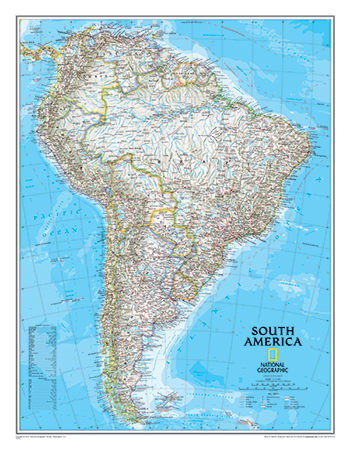 Picture of National Geographic Maps NGMRE00620150 South America Wall Map 24 X 30