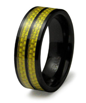 Ceramic Ring with Carbon Fiber Inlay - Size 11