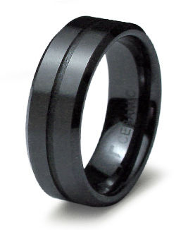 R40024-090 Ceramic Ring High Polish-Satin Finish - Size 9