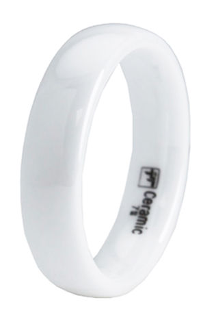 R40075-070 White Ceramic Classic Ring - Size 7