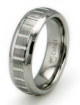 Cobalt Chrome Groove Ring - Size 12