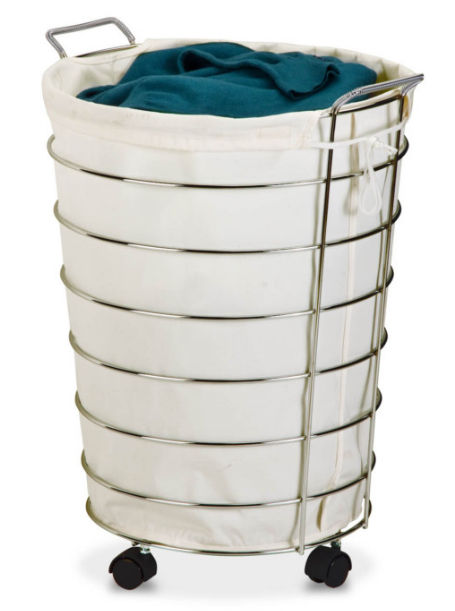 Picture of Honey-Can-Do HMP-02108 Chrome Rolling Hamper