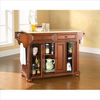 Picture of Crosley Furniture KF30001ACH Alexandria Natural Wood Top Kitchen Island in Classic Cherry Finish