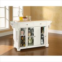 Picture of Crosley Furniture KF30001AWH Alexandria Natural Wood Top Kitchen Island in White Finish