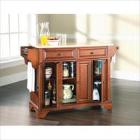 Picture of Crosley Furniture KF30001BCH LaFayette Natural Wood Top Kitchen Island in Classic Cherry Finish