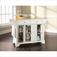 Picture of Crosley Furniture KF30001BWH LaFayette Natural Wood Top Kitchen Island in White Finish