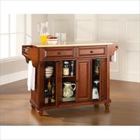 Picture of Crosley Furniture KF30001DCH Cambridge Natural Wood Top Kitchen Island in Classic Cherry Finish
