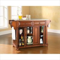 Picture of Crosley Furniture KF30002ACH Alexandria Stainless Steel Top Kitchen Island in Classic Cherry Finish