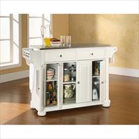 Picture of Crosley Furniture KF30002AWH Alexandria Stainless Steel Top Kitchen Island in White Finish