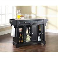 Picture of Crosley Furniture KF30002BBK LaFayette Stainless Steel Top Kitchen Island in Black Finish