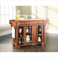 Picture of Crosley Furniture KF30002BCH LaFayette Stainless Steel Top Kitchen Island in Classic Cherry Finish