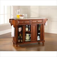 Picture of Crosley Furniture KF30002DCH Cambridge Stainless Steel Top Kitchen Island in Classic Cherry Finish