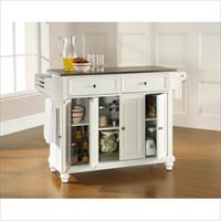 Picture of Crosley Furniture KF30002DWH Cambridge Stainless Steel Top Kitchen Island in White Finish
