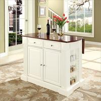 Picture of Crosley Furniture KF30007WH Drop Leaf Breakfast Bar Top Kitchen Island in White Finish