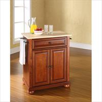 Picture of Crosley Furniture KF30021ACH Alexandria Natural Wood Top Portable Kitchen Island in Classic Cherry Finish