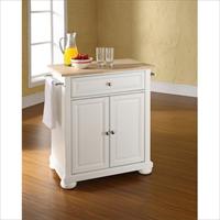 Picture of Crosley Furniture KF30021AWH Alexandria Natural Wood Top Portable Kitchen Island in White Finish