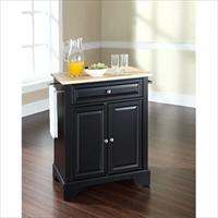 Picture of Crosley Furniture KF30021BBK LaFayette Natural Wood Top Portable Kitchen Island in Black Finish