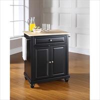 Picture of Crosley Furniture KF30021DBK Cambridge Natural Wood Top Portable Kitchen Island in Black Finish