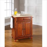 Picture of Crosley Furniture KF30021DCH Cambridge Natural Wood Top Portable Kitchen Island in Classic Cherry Finish