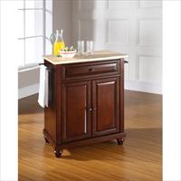Picture of Crosley Furniture KF30021DMA Cambridge Natural Wood Top Portable Kitchen Island in Vintage Mahogany Finish