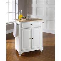 Picture of Crosley Furniture KF30021DWH Cambridge Natural Wood Top Portable Kitchen Island in White Finish