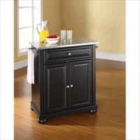 Picture of Crosley Furniture KF30022ABK Alexandria Stainless Steel Top Portable Kitchen Island in Black Finish