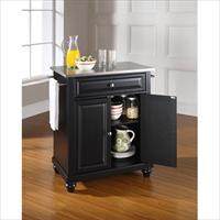 Picture of Crosley Furniture KF30022DBK Cambridge Stainless Steel Top Portable Kitchen Island in Black Finish