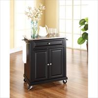 Picture of Crosley Furniture KF30022EBK Stainless Steel Top Portable Kitchen Cart-Island in Black Finish