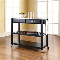 Picture of Crosley Furniture KF30052BK Stainless Steel Top Kitchen Cart-Island