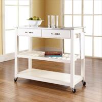 Picture of Crosley Furniture KF30052WH Stainless Steel Top Kitchen Cart-Island