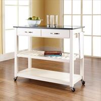 Picture of Crosley Furniture KF30054WH Solid Black Granite Top Kitchen Cart-Island
