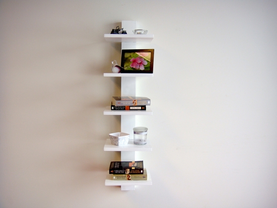 Spine Wall Book Shelves - White