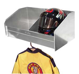 28-1/2"W x 12"H x 15"D 2 Bay Helmet Shelf