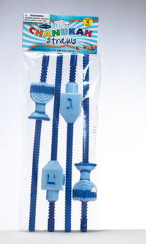 Picture of Rite Lite TYN-2-CR Chanukah Straws with Draydels and Menorahs - Set of 4 - Pack Of 12
