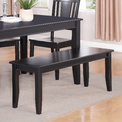 Picture of Wooden Imports Furniture DU-WB-BLK Dudley Dining Bench with Wood Seat - Black