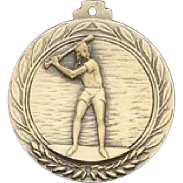BASEBALL FEMALE MEDALLION with RIBBON - Red/White/Blue