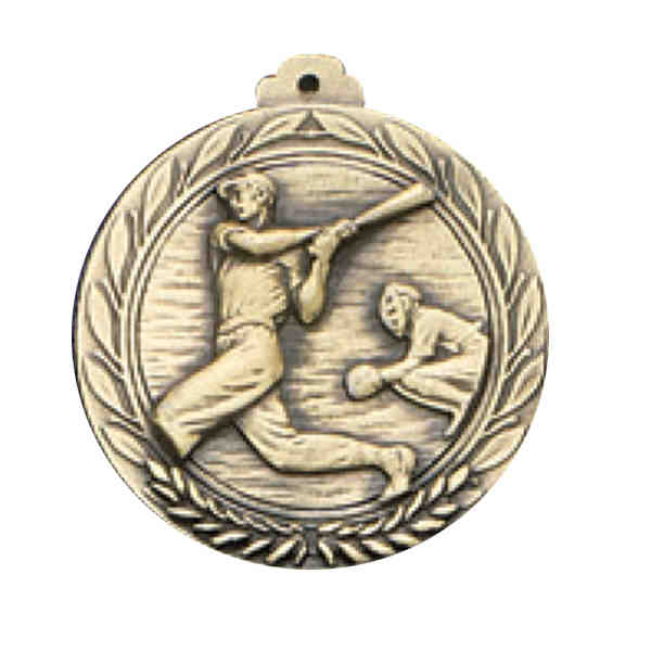 BASEBALL MALE2 MEDALLION with RIBBON - Pack of 100