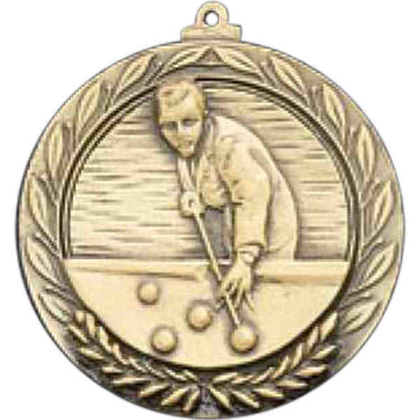 MED-100 Billiards Medallion with Ribbon - Red/White/Blue