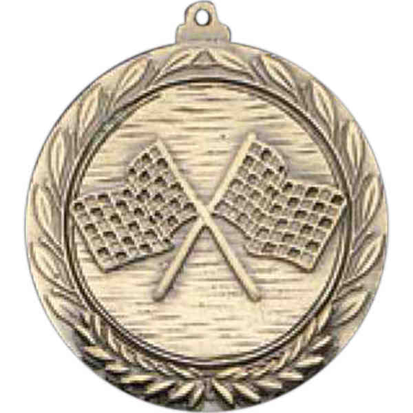 CHECKERED FLAGS MEDALLION with RIBBON