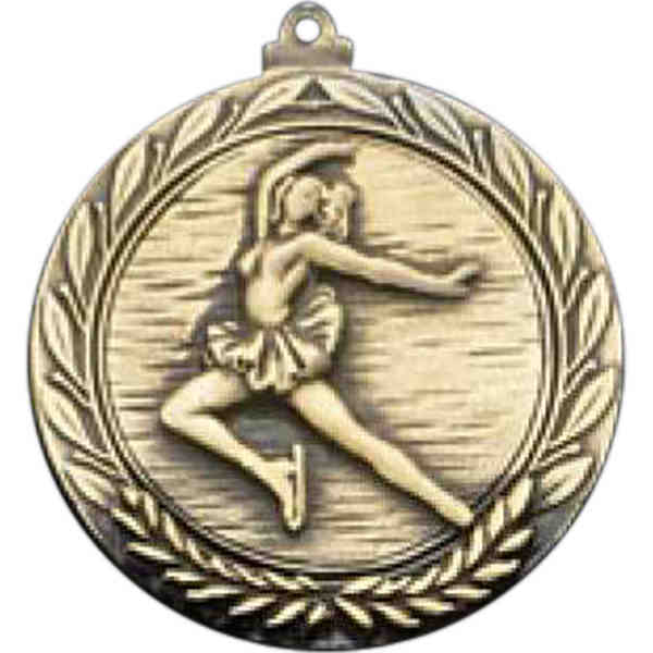 FIGURE SKATING FEMALE MEDALLION with RIBBON - Pack of 100