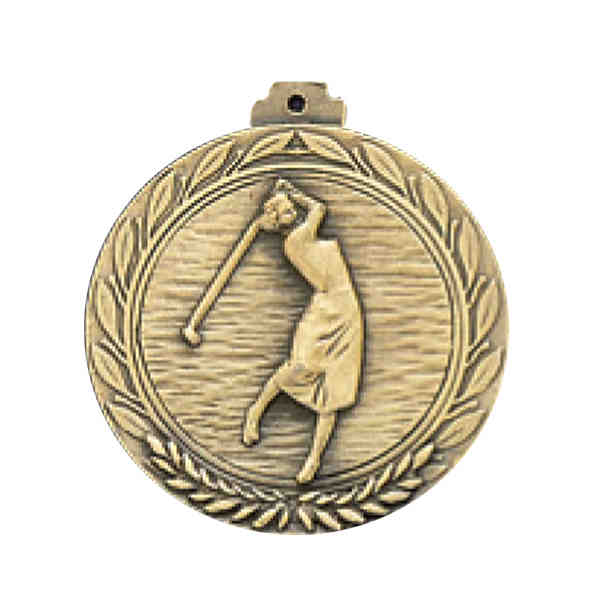 GOLF FEMALE MEDALLION with RIBBON - Pack of 100