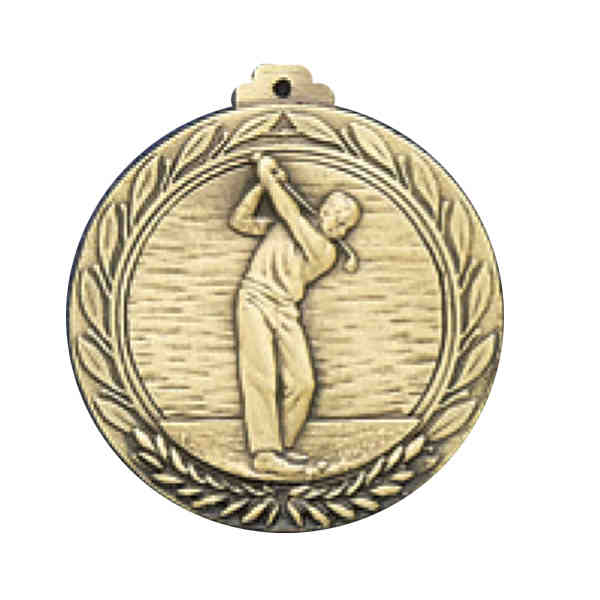 GOLF MALE MEDALLION with RIBBON - Pack of 100