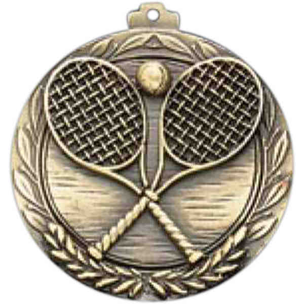 TENNIS RAQUETS MEDALLION with RIBBON - Pack of 100